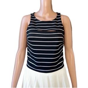 Decree Black and White Striped Tank Top